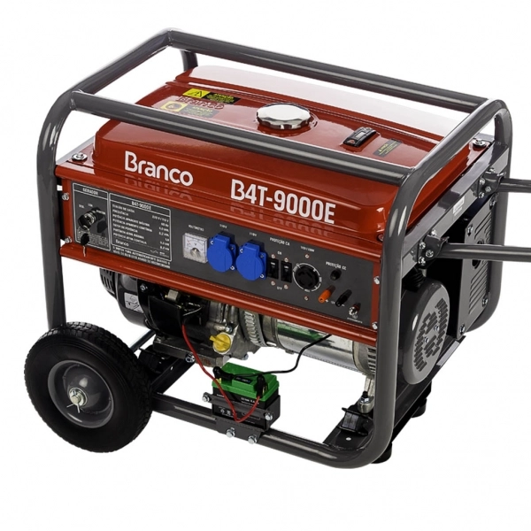 Gerador À Gasolina 9kva Branco B4t-9000e Partida Elétrica