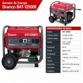Gerador de Energia Branco B4T-12500 E 10 kVA 110/220V