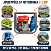 Motobomba Branco B4T-716 Gasolina 6,5HP Alta Vazão Irrigação