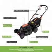 CORTADOR DE GRAMA 4T 180cc 4,80HP C/COLETOR C/TRACAO VCG180T