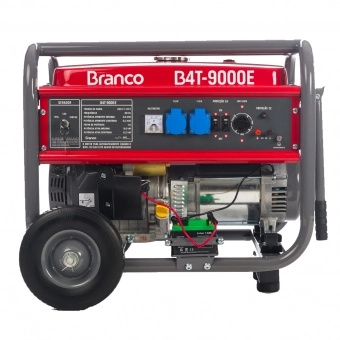 Gerador À Gasolina 9kva Branco B4t-9000e Partida Elétrica