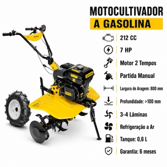 MOTOCULTIVADOR A GASOLINA 212 CC - 7 HP Matsuyama