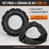 Kit Pneu 5.00-12 com Câmara de Ar BTTD10 Branco Motores
