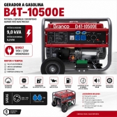 Gerador Gasolina 9kVA 9000W Partida Elétrica B4T-10500E