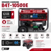 Gerador Gasolina 9kVA 9000W Partida Elétrica B4T-10500E